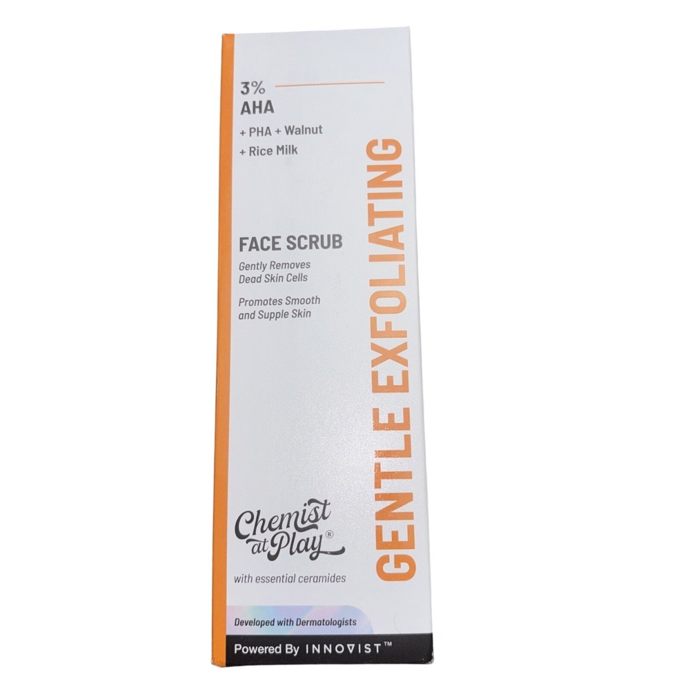 Chemist at Play Face Scrub Unisex 100ml Orange Gentle Exfoliating NEW